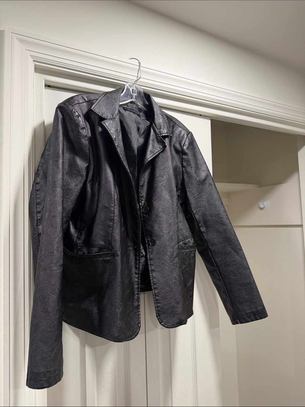 Bagatelle Black Faux Leather Jacket - Sleek Lined Design